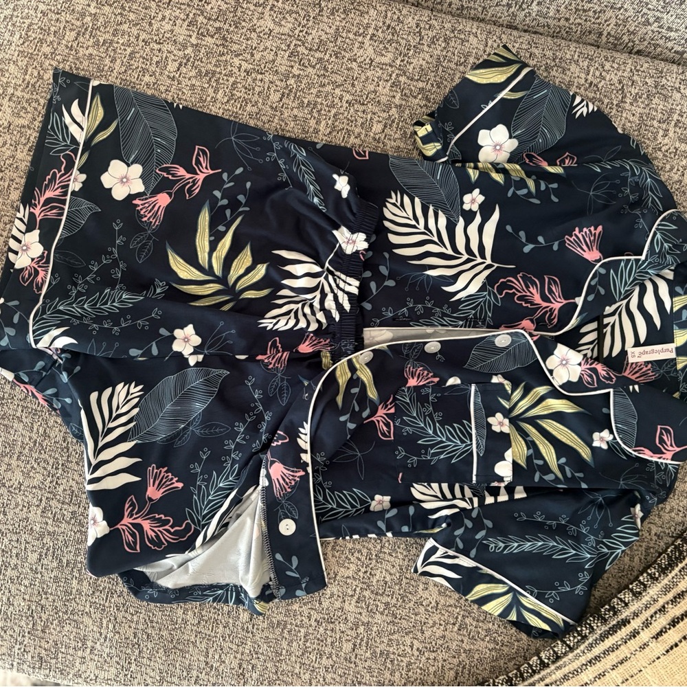 Floral tropical Print Bamboo Pajama Set